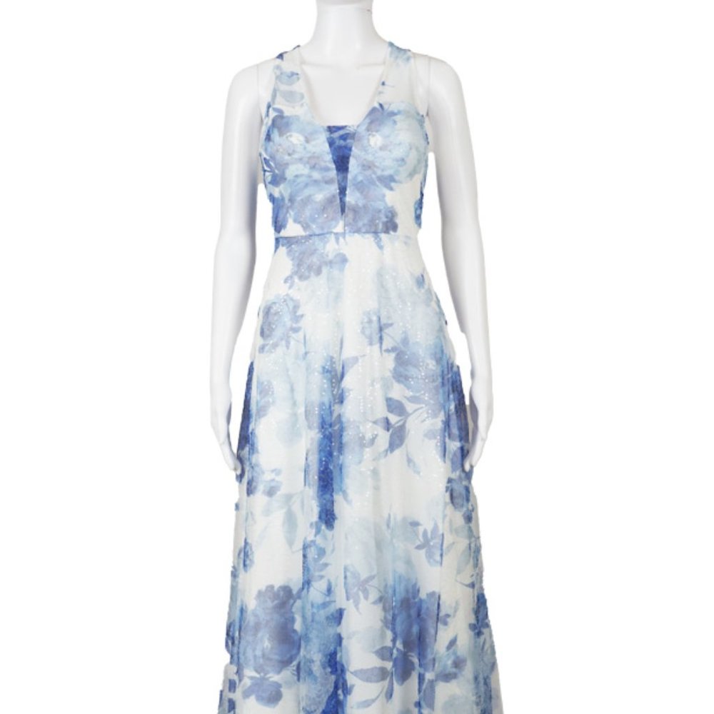 Trixxi - Sequin Embroidered Floral Evening Gown